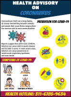 CORONAVIRUS Prevention Symptoms Flyer