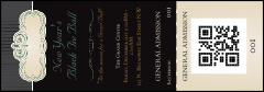 Classic Black Pinstripe QR Event Ticket