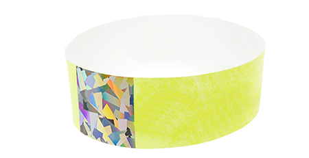 Yellow Hologram Tyvek Wristband