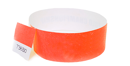 Orange Stub Tyvek Wristband